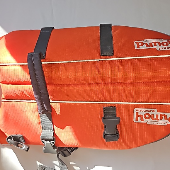 Outward Hound Granby Splash Life Jacket Size Medium Orange/Gray - Picture 3 of 11